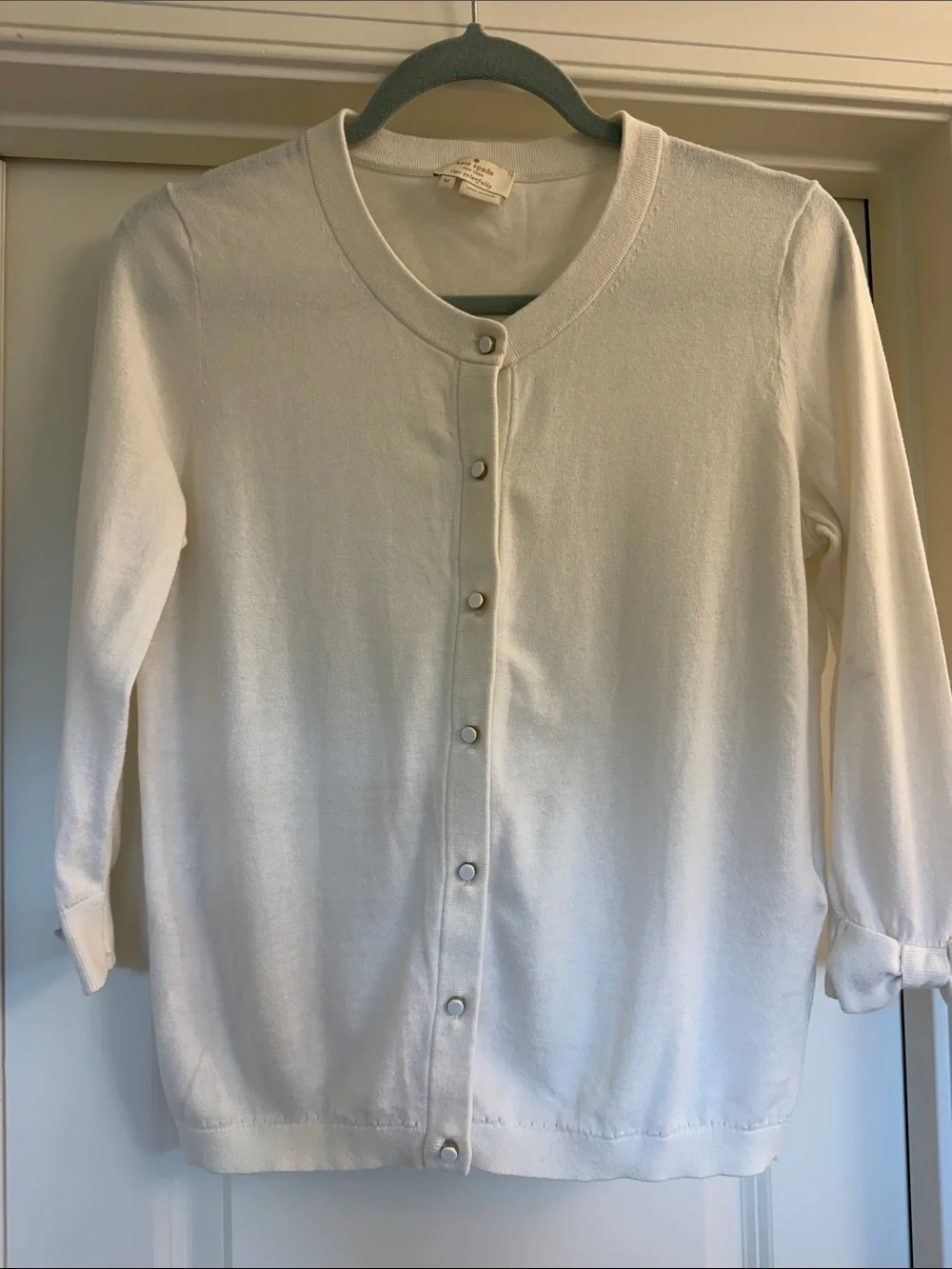kate spade Cream Button-Front Lightweight Cardigan